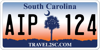 SC license plate AIP124