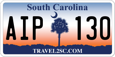 SC license plate AIP130