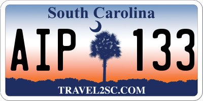 SC license plate AIP133
