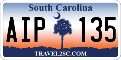 SC license plate AIP135
