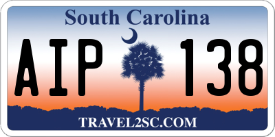 SC license plate AIP138