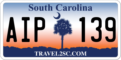 SC license plate AIP139