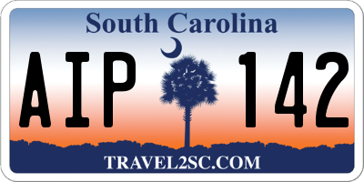 SC license plate AIP142