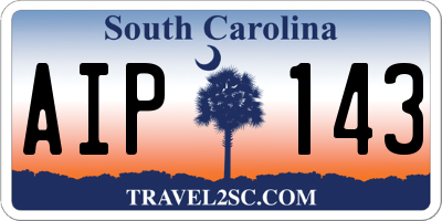 SC license plate AIP143