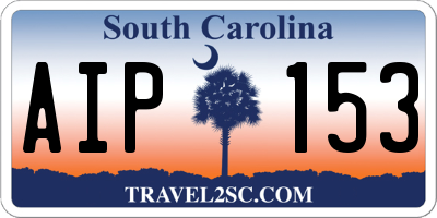 SC license plate AIP153