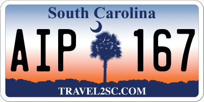 SC license plate AIP167