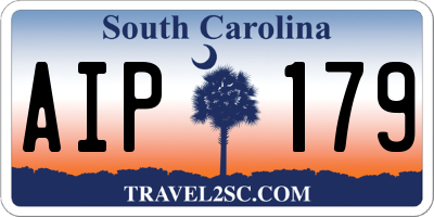 SC license plate AIP179