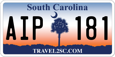 SC license plate AIP181