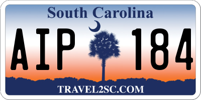 SC license plate AIP184