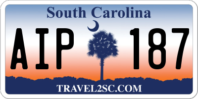 SC license plate AIP187