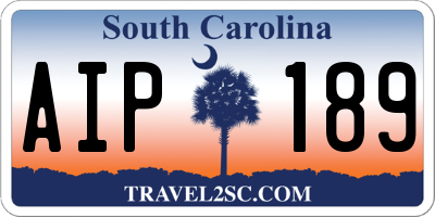 SC license plate AIP189