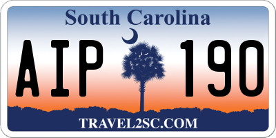 SC license plate AIP190