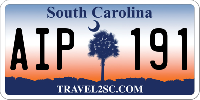 SC license plate AIP191