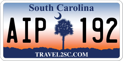 SC license plate AIP192