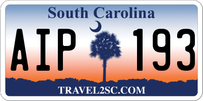 SC license plate AIP193