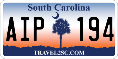 SC license plate AIP194