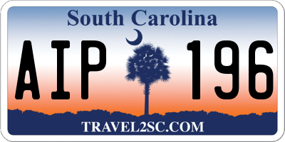 SC license plate AIP196
