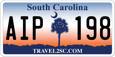 SC license plate AIP198
