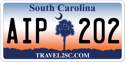 SC license plate AIP202