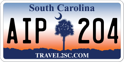 SC license plate AIP204