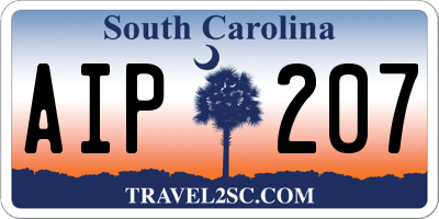 SC license plate AIP207
