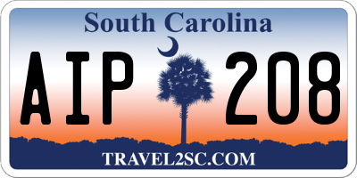 SC license plate AIP208