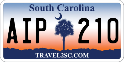 SC license plate AIP210