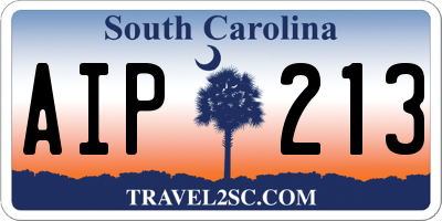 SC license plate AIP213