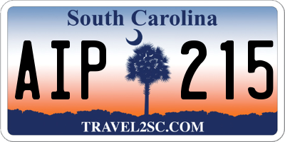 SC license plate AIP215