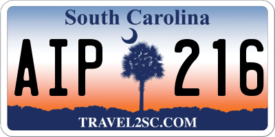 SC license plate AIP216