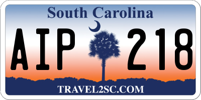 SC license plate AIP218