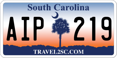 SC license plate AIP219