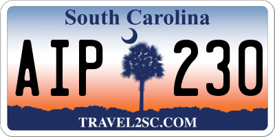 SC license plate AIP230