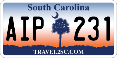 SC license plate AIP231