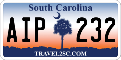 SC license plate AIP232