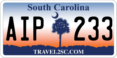 SC license plate AIP233
