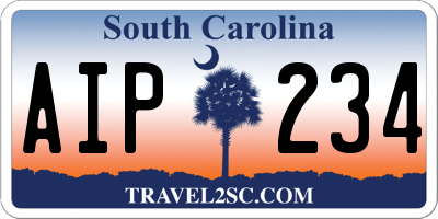 SC license plate AIP234