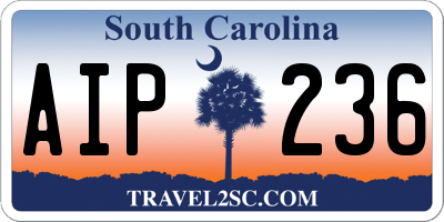 SC license plate AIP236