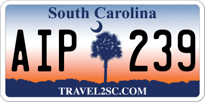 SC license plate AIP239
