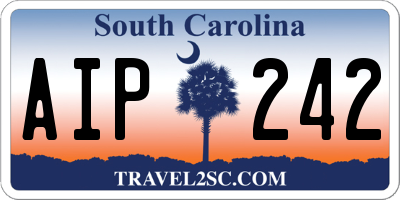 SC license plate AIP242