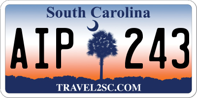 SC license plate AIP243