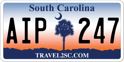 SC license plate AIP247