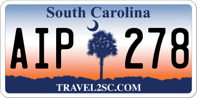 SC license plate AIP278