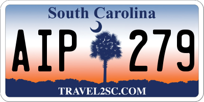 SC license plate AIP279