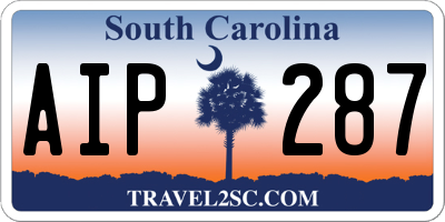 SC license plate AIP287