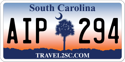 SC license plate AIP294