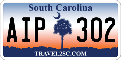 SC license plate AIP302