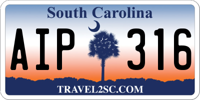 SC license plate AIP316