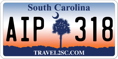 SC license plate AIP318