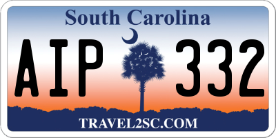 SC license plate AIP332